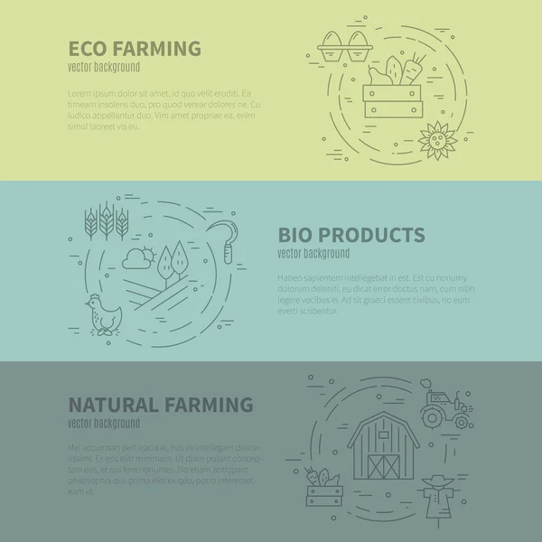 Great templates for bio farming — Stock vektor