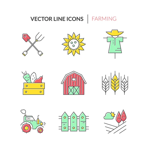 Eco Farming Icons — Stock Vector