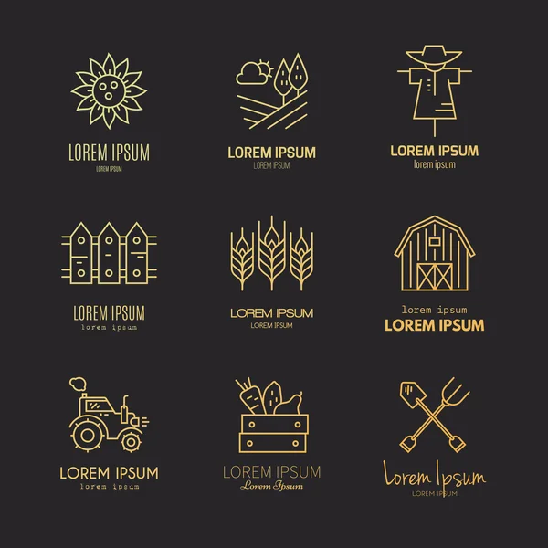Logotipos agrícolas modernos — Vector de stock