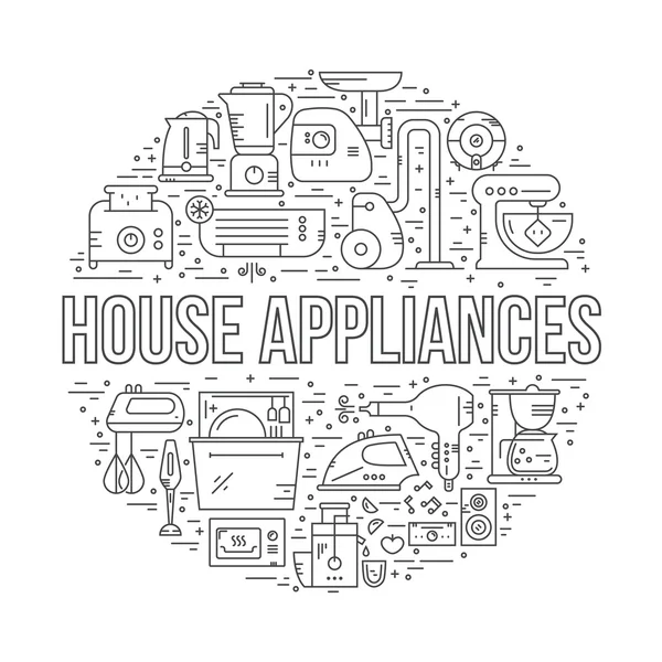 Home Appliances iconen in een cirkel — Stockvector