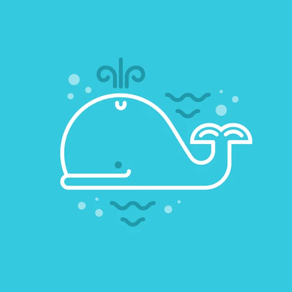 Modèle de logotype avec baleine mignonne — Image vectorielle