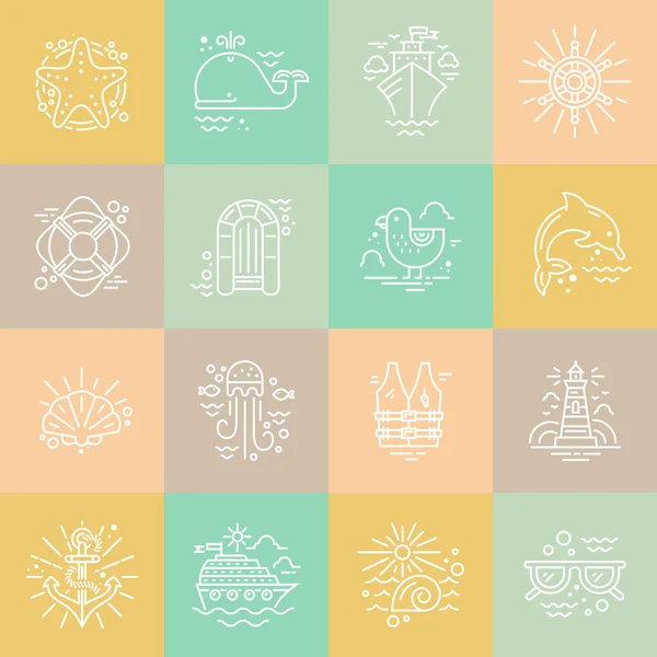 Cruise vacation icons — Stock Vector