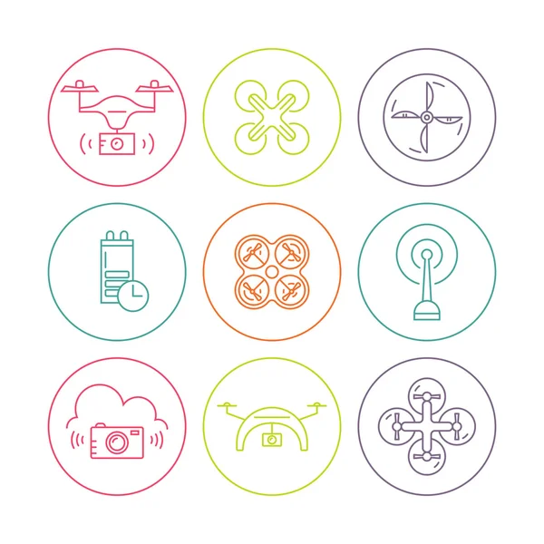 Drones Icon Collection — Stock Vector