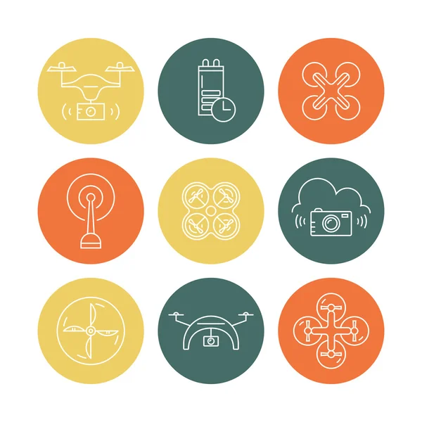 Drones Icon Collection — Stock Vector