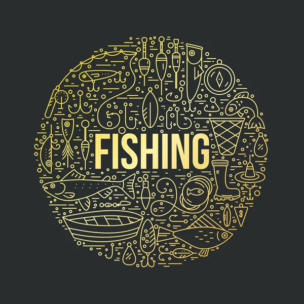 Plantilla de diseño de pesca — Vector de stock