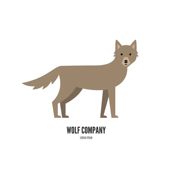 Lobo em estilo plano moderno — Vetor de Stock