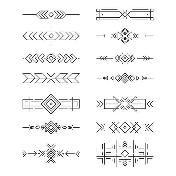 Aztec border collection — Stock Vector