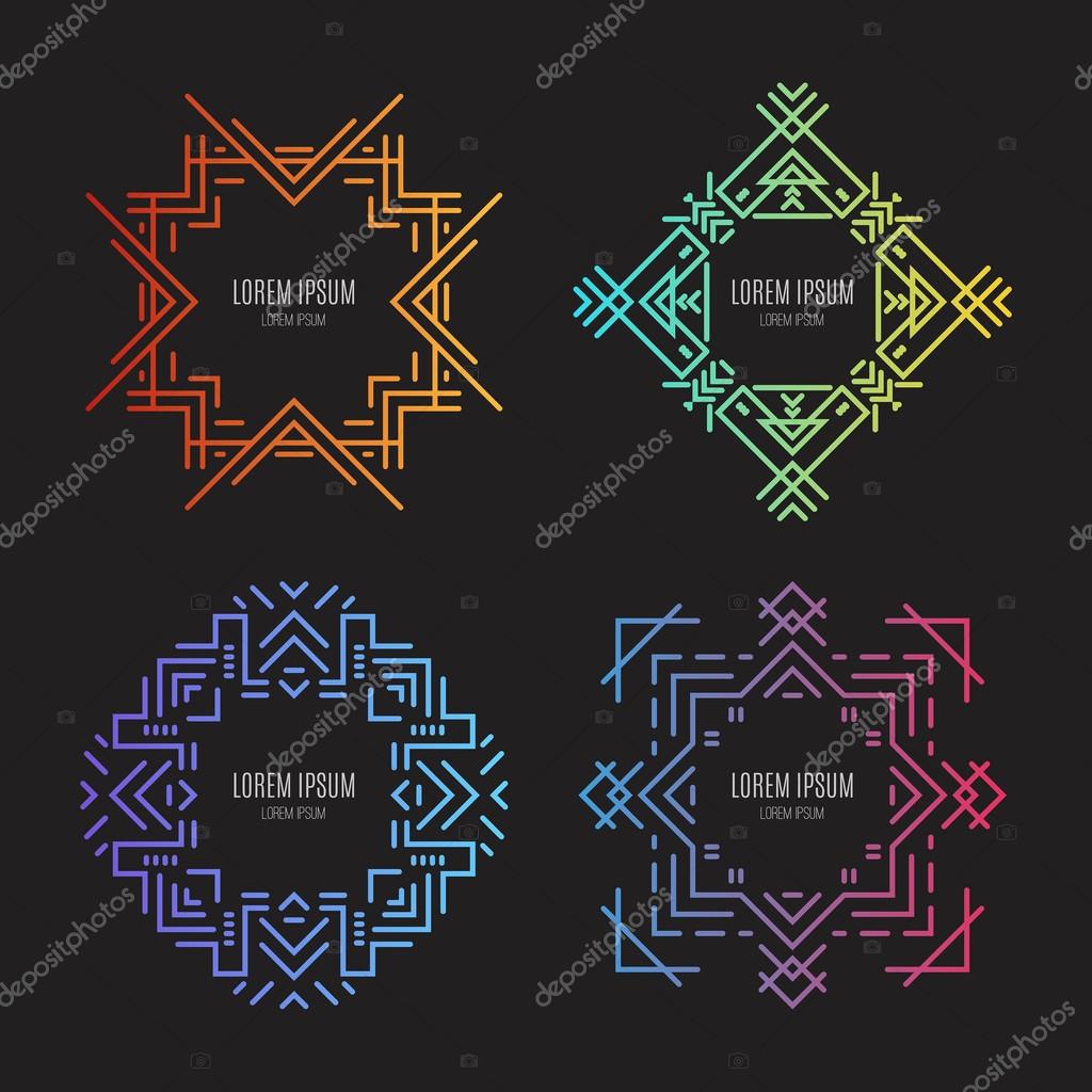 Clean and modern vector geometrical logo bundle. Easy to use and edit, isolated on background.