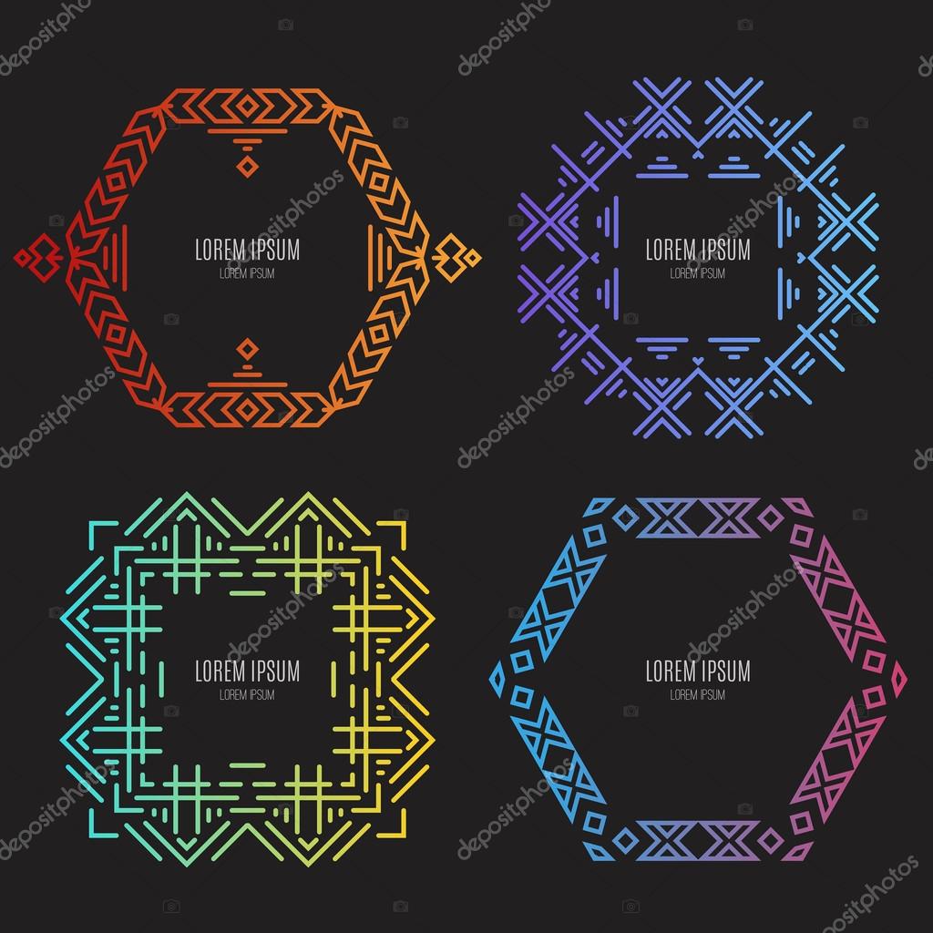 Clean and modern vector geometrical logo bundle. Clean and simple templates
