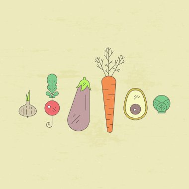 farklı sebze çizimi