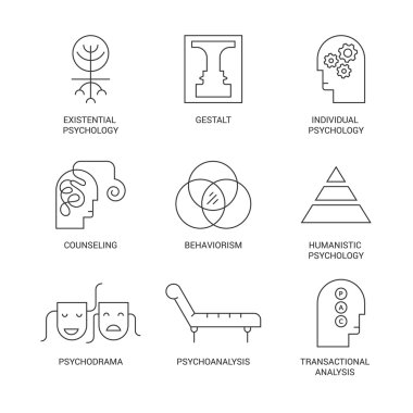 Psychology Icons set  clipart