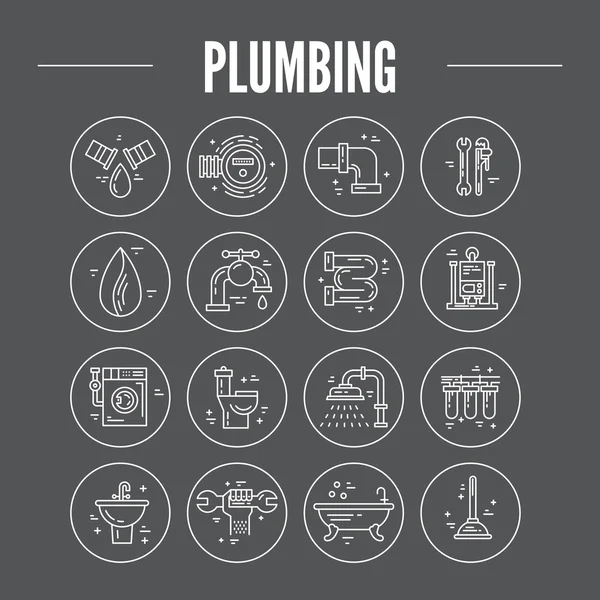 Collection of plumbing icons — Stockvector