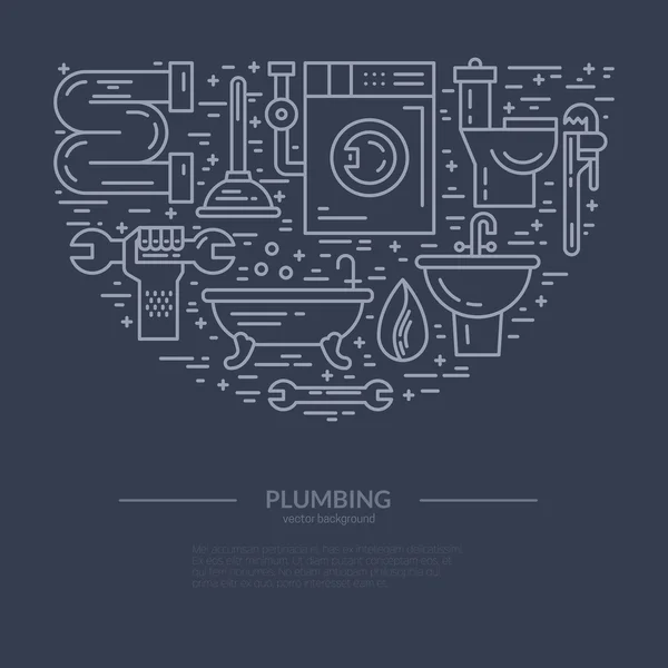 Plumbing Illustration with plumbing symbols — Wektor stockowy