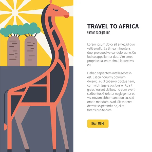 Illustrazione africana con animali selvatici — Vettoriale Stock