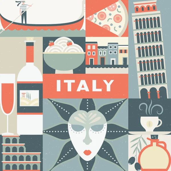 Collection de symboles italiens — Image vectorielle