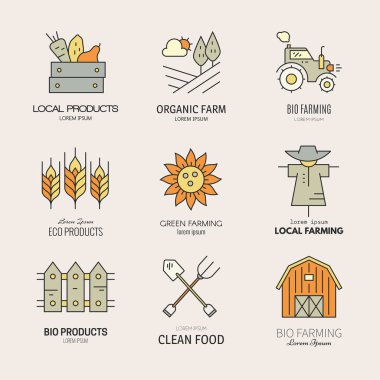 different agricultural and farming symbols