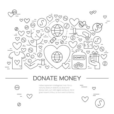 template with charity and fundraising objects