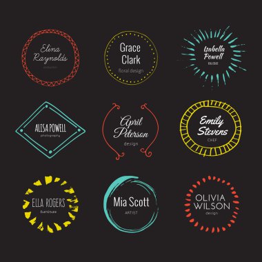 Hand drawn logo templates