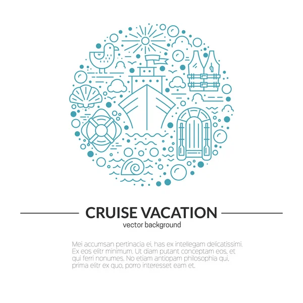 Diferentes iconos de vacaciones de crucero — Vector de stock