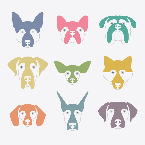 Diferentes razas de perros — Vector de stock
