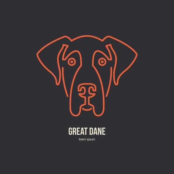 Portrait de grand dane Logo — Image vectorielle