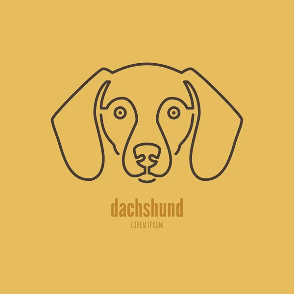 Retrato de dachshund Logo — Vector de stock