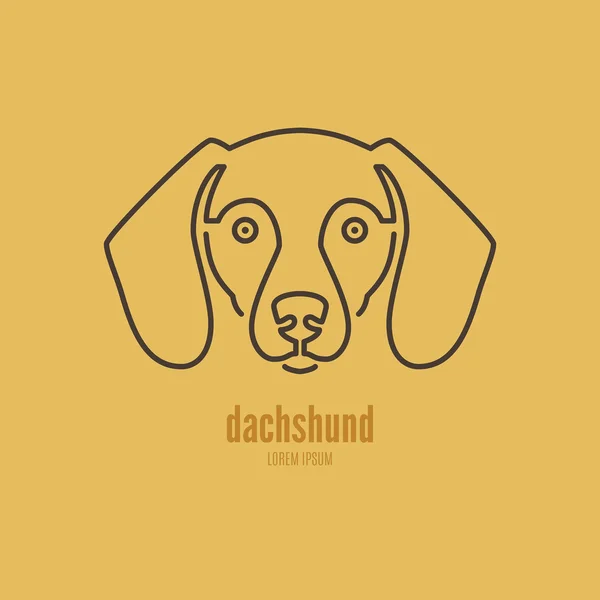 Dachshund Logosu Portresi — Stok Vektör