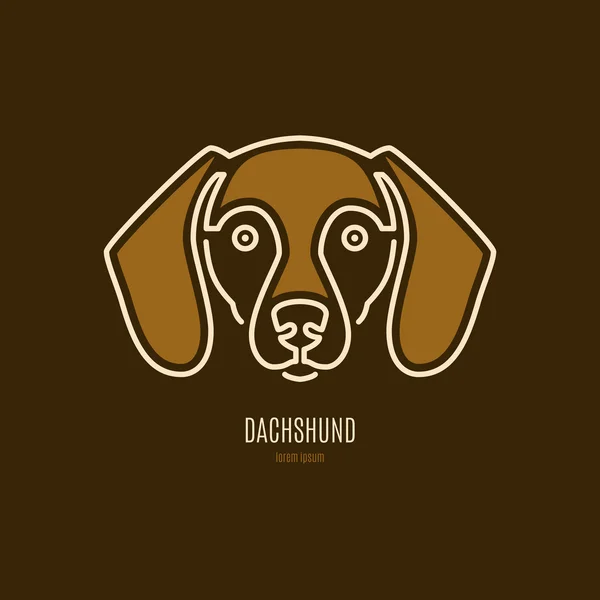 Retrato de dachshund Logo — Vector de stock