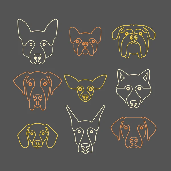 Diferentes razas de perros — Vector de stock