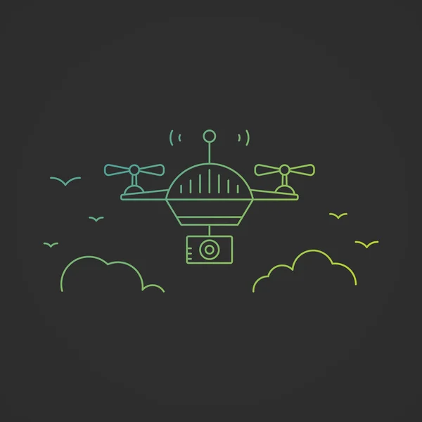 Ilustracja wektorowa drona — Wektor stockowy