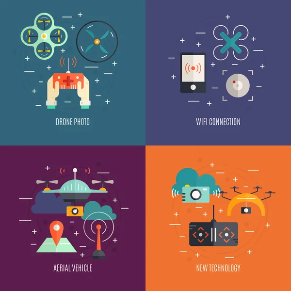 Unmanned technology flyer collection — Stock Vector
