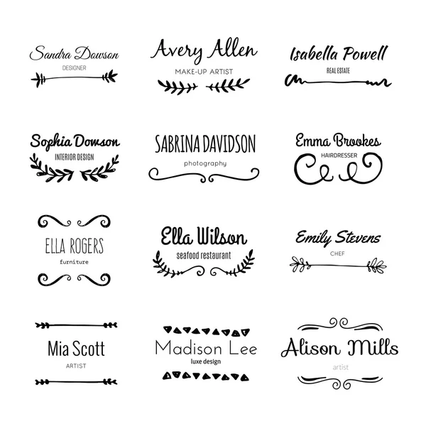 Hand drawn logo templates — Stock vektor