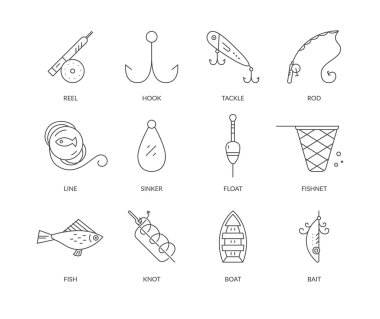 Balıkçılık ekipman koleksiyonu 