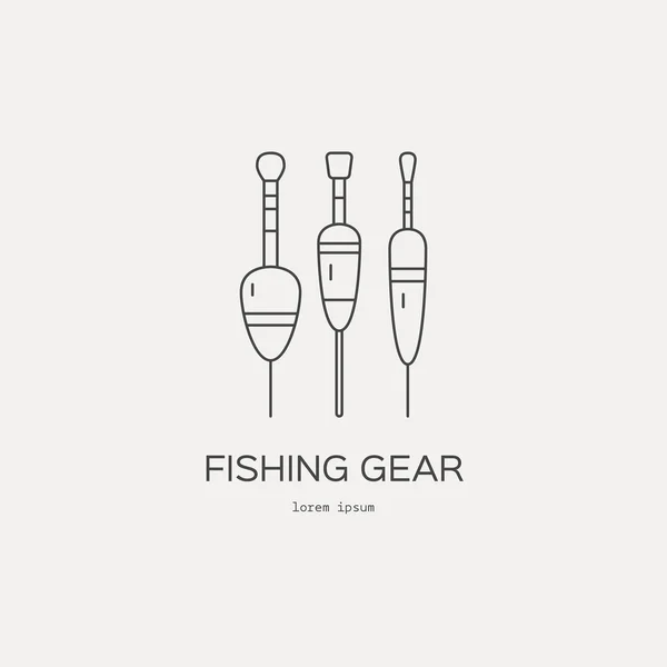 Equipamento de pesca em estilo linha — Vetor de Stock