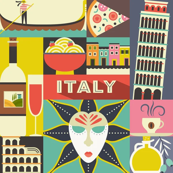 Collection de symboles italiens — Image vectorielle