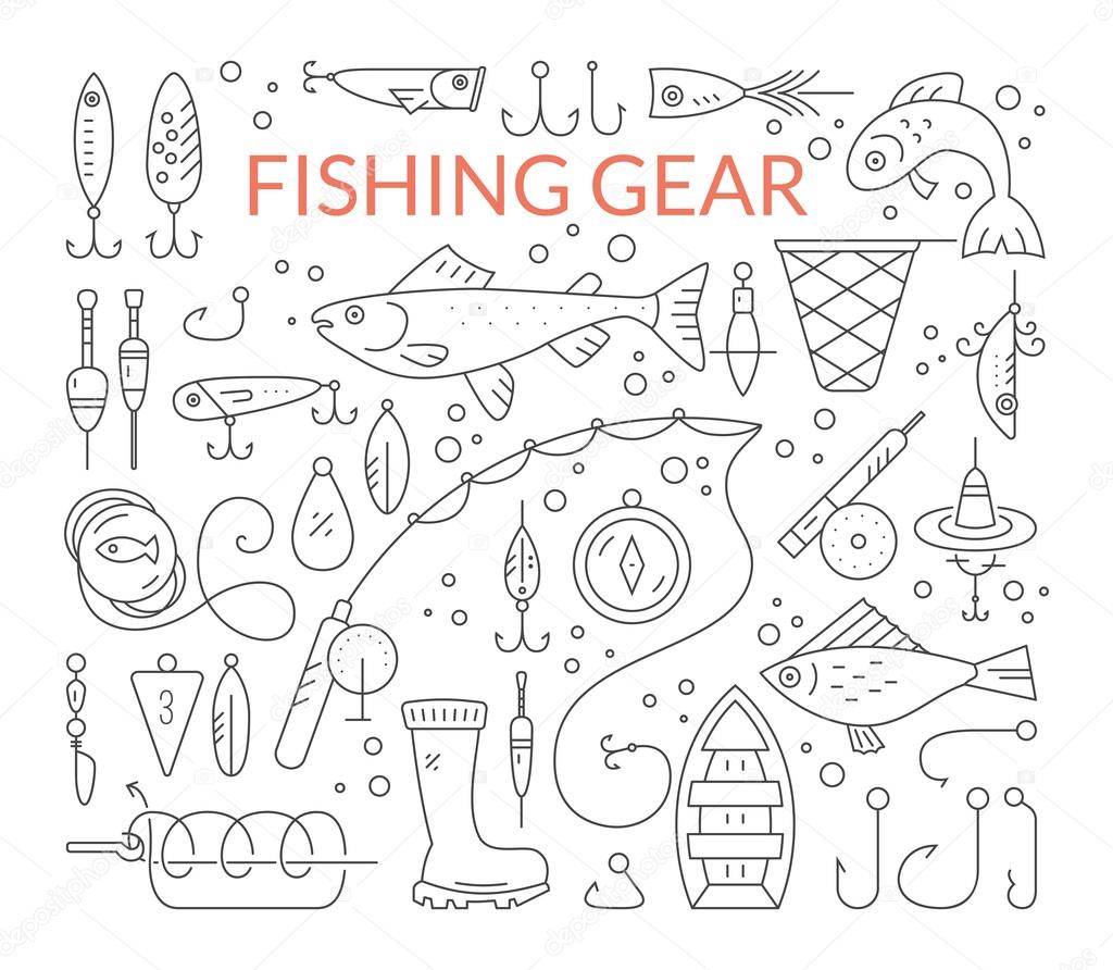 Fishing equipment collection Stock Vector by ©Favetelinguis199 112157158