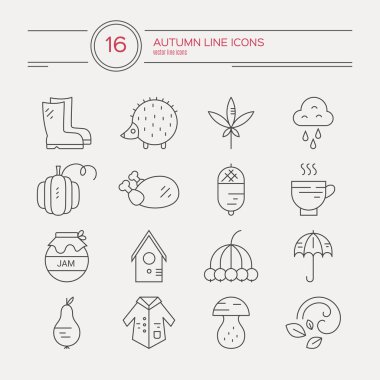 Sonbahar Simgeler illüstrasyon