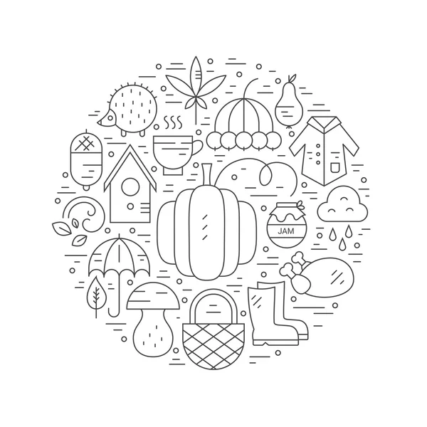 Concept du cercle d'automne — Image vectorielle