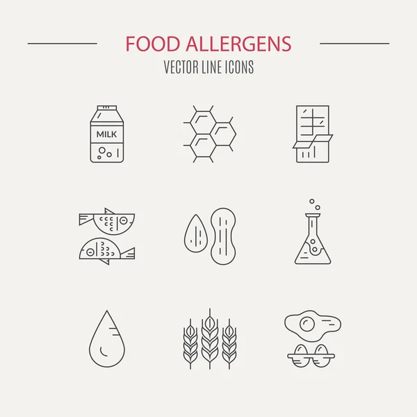 Symbols of different allergens — Stock Vector