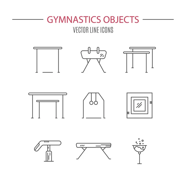 Equipos y elementos de gimnasia — Vector de stock