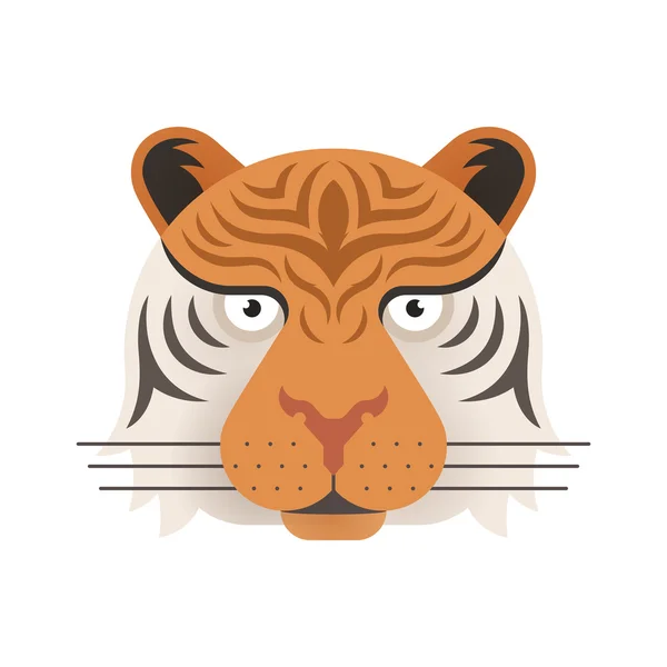 Tigre dans le style plat à la mode — Image vectorielle