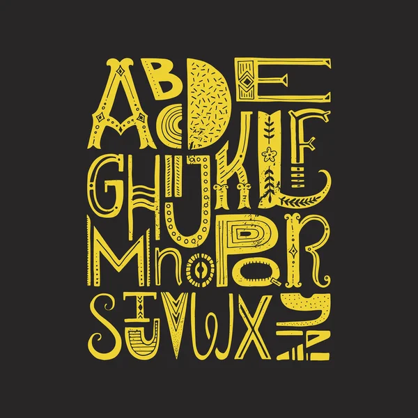 Handdrawn font alphabet