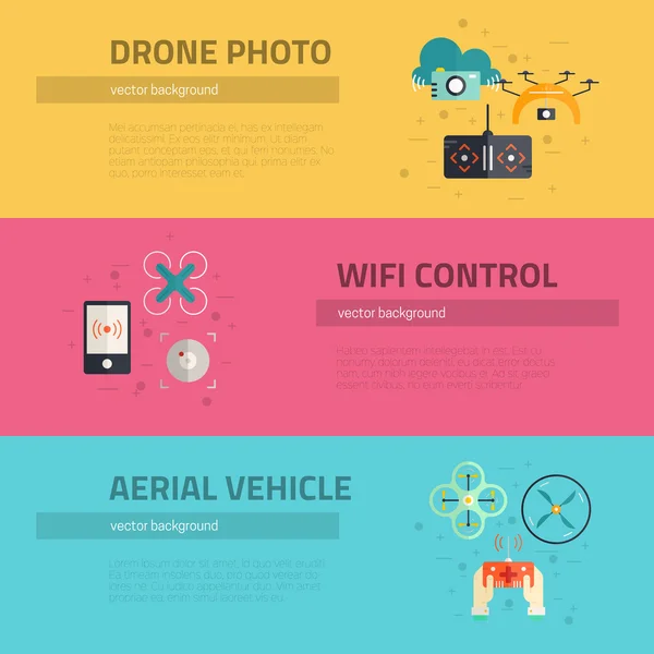 Collezione drone flyer — Vettoriale Stock