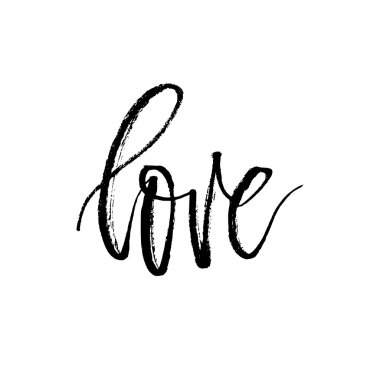 Kelime aşk yazı elle çizilmiş. 