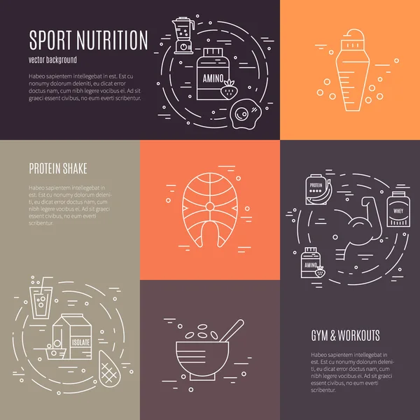 Elementi di nutrizione sportiva — Vettoriale Stock