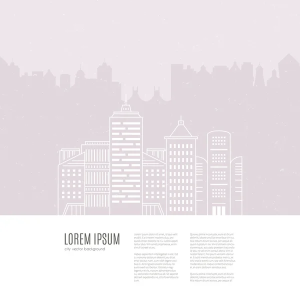 Ilustración de paisaje urbano hecha en estilo de línea — Vector de stock