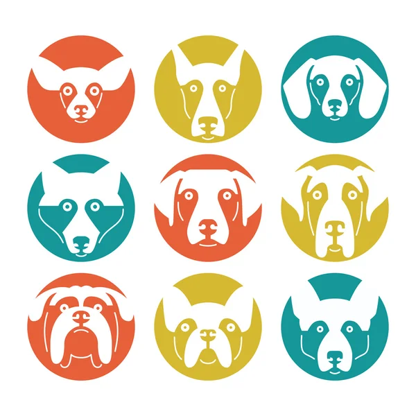Set logotypes dengan anjing - Stok Vektor