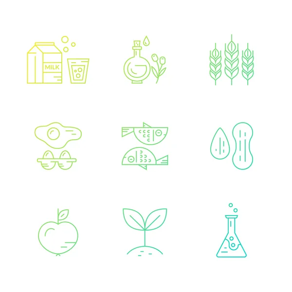 Food intolerance symbols — Stock Vector