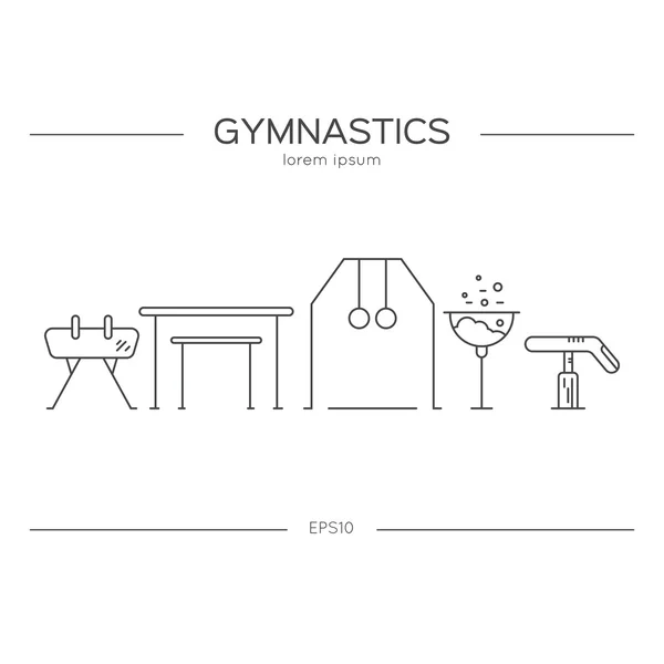 Set logo ginnastica artistica — Vettoriale Stock
