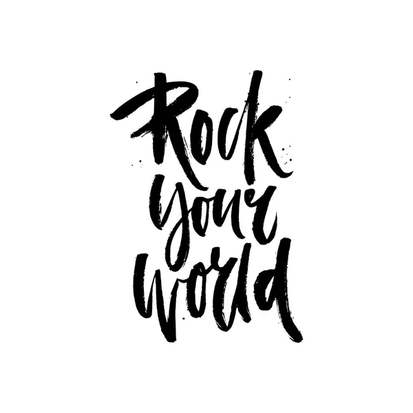 Handdrawn lettering of a phrase Rock Your World — Stock Vector